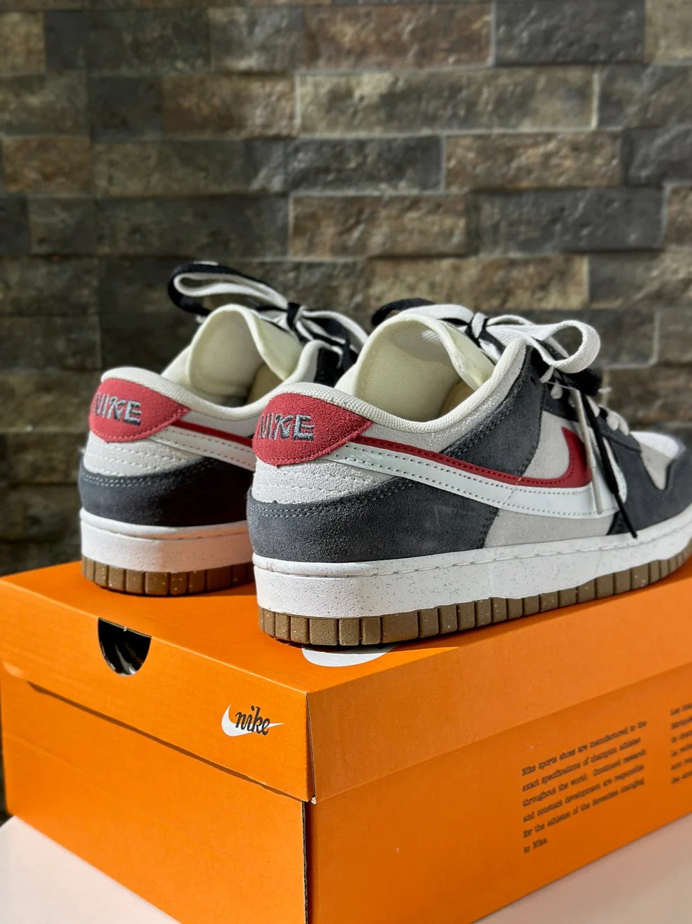 Nike Dunk Low “Scrap” (Grey Red / Gum)