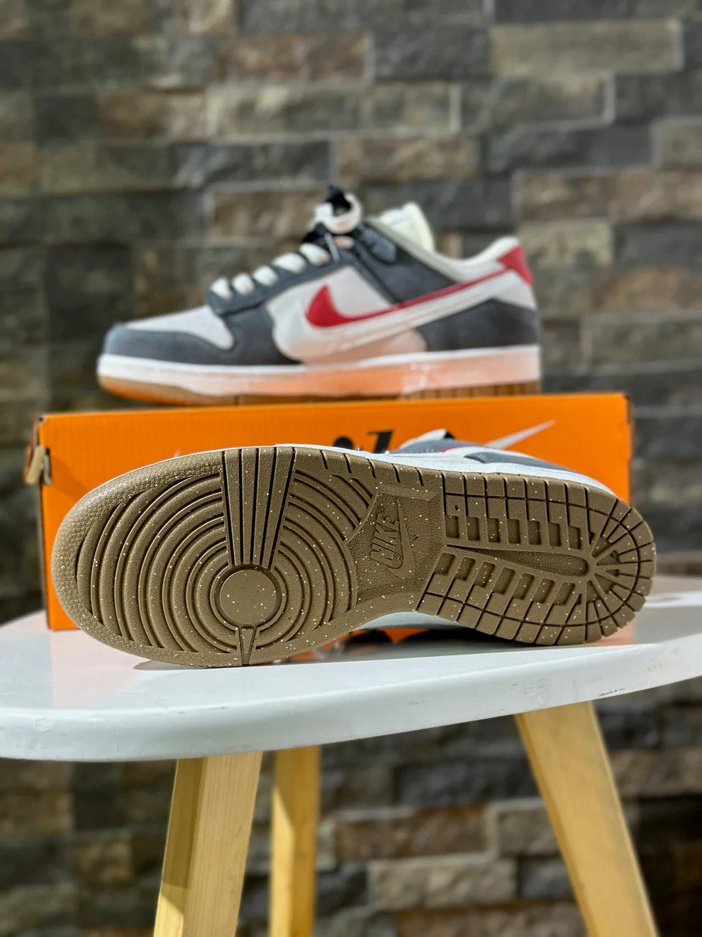 Nike Dunk Low “Scrap” (Grey Red / Gum)