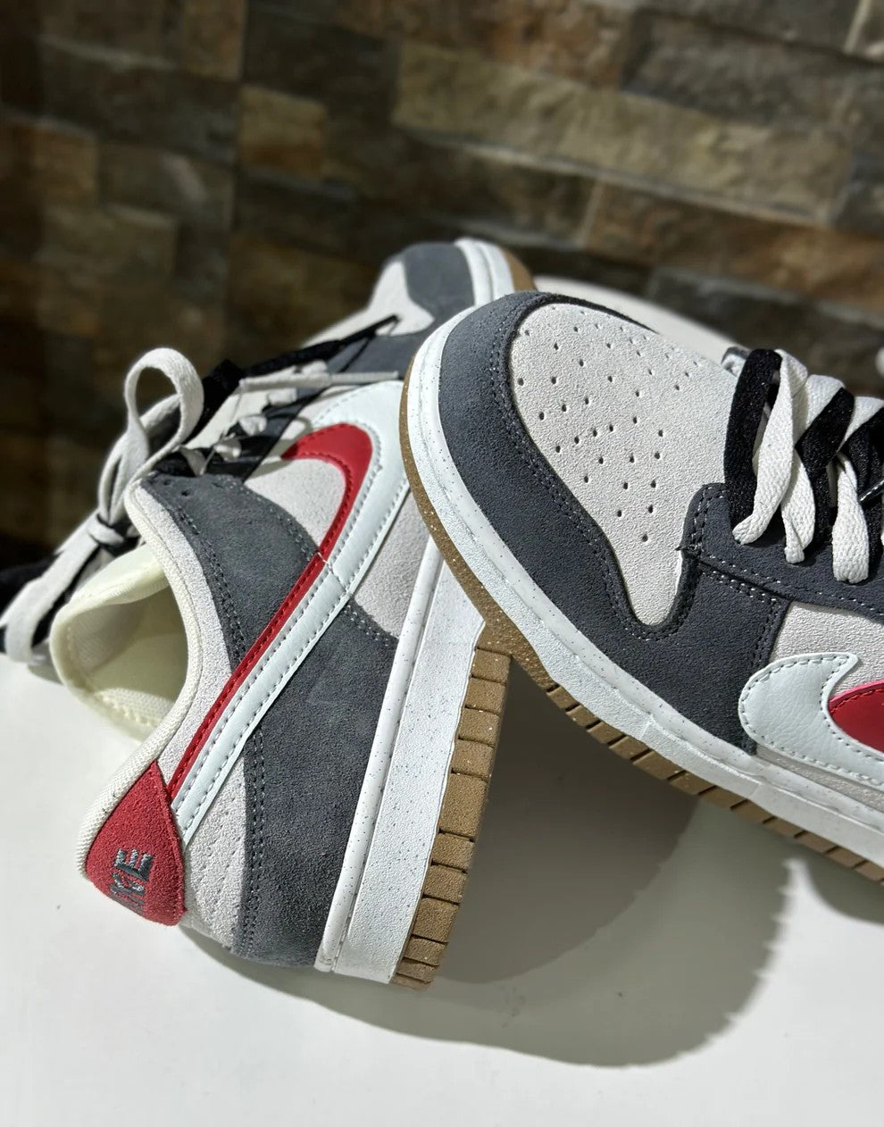 Nike Dunk Low “Scrap” (Grey Red / Gum)